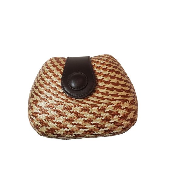 Le Sac vintage mini clutch woven rounded edge - Picture 3 of 12